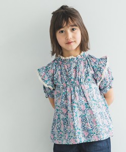 Kids' Short Sleeve Shirt/Blouse Ruffle Floral Pattern Puff Sleeve
