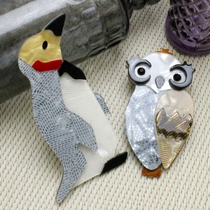 Brooch Owl Penguin Presents Ladies' Brooch
