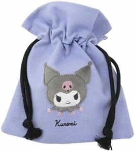 Pouch Drawstring Bag Sanrio Characters KUROMI Patch