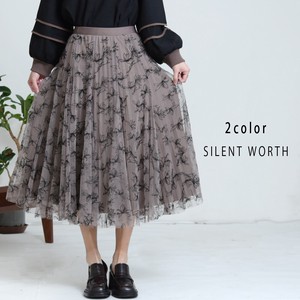 Skirt Tulle Floral Pattern Flare Skirt 2023 New