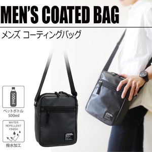 メンズコーティングバッグ☆縦型ショルダー【MEN’S COATED BAG】