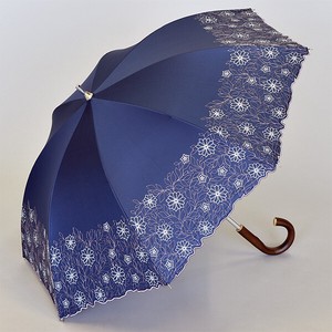 【晴雨兼用傘】47cmスライド手開き傘　リーフグローブ　BKコーティング　UVカット　遮光遮熱