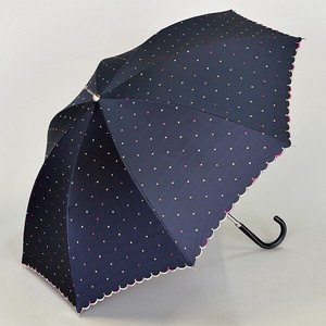 【晴雨兼用傘】47cmスライド手開き傘　マルチドット刺繍　カラーコーティング　UVカット　遮光遮熱