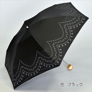 【晴雨兼用傘】50cmホック式ミニ傘　フローラルウェーブ　カラーコーティング　UVカット　遮光遮熱