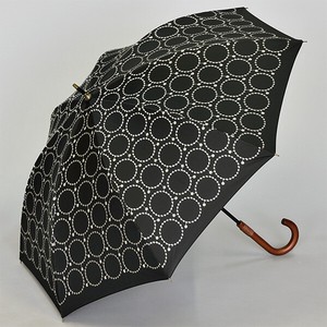 【日傘】47cm手開き傘　サークルドットレース総柄刺繍　晴れの日専用　BKコーティング　UVカット　遮光遮熱