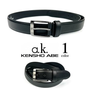 全1色 KENSHO ABE ケンショウアベ リアルレザー ブラックチタンカラーバックル ベルト（akb005）