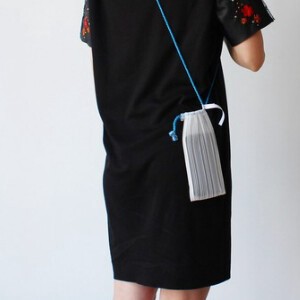 Small Crossbody Bag Polyester Lightweight Stripe Pochette Made in Japan