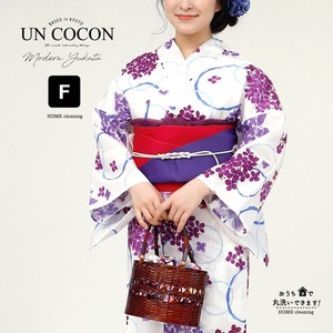 Kimono/Yukata single item White Hydrangea Ladies'