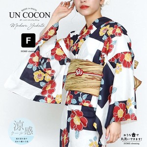 Kimono/Yukata single item Red Navy White Ladies'