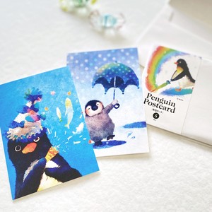 菜生ポストカード[虹色セット]ペンギン 5枚入