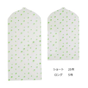 日本製　ティッシュ式洋服カバー30枚セット クローバー柄　(ショートサイズ25枚、ロングサイズ5枚)