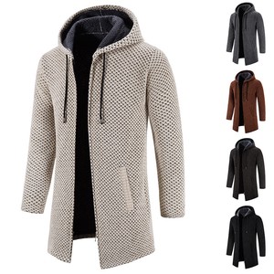 Coat Knitted Plain Color Hooded Autumn/Winter
