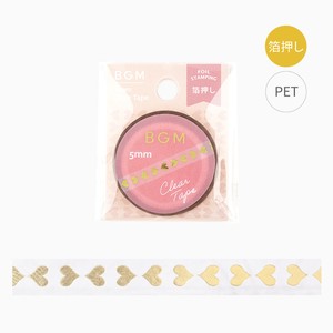 Washi Tape Heart Foil Stamping LIFE Clear 5mm x 5m 5mm