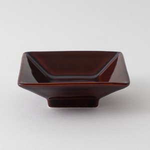 Square Dish 8cm Spice Glossy Brown Dishwasher Safe Made in Japan