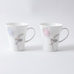 Pair Mug Cup Set Gift Rose Dishwasher Safe Made in Japan