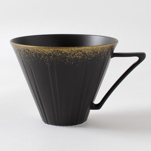 [NIKKO/GOLD POWDER BLACK] 兼用カップ(230cc) コーヒー 紅茶 金粉 黒マット 食洗器対応 陶磁器 日本製