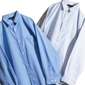 Button Shirt Polyester Stripe