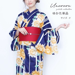 Kimono/Yukata single item Navy Ladies'