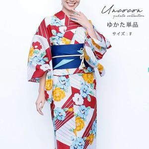 Kimono/Yukata Red single item Floral Pattern Ladies'