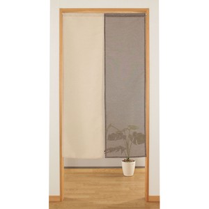 のれん コットンササラ 日本製 無地 綿混 暖簾 ノレン ツートン ブラウン ベージュ 85×150cm