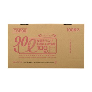 箱入ゴミ袋 ジャパックス TBP90 ピンクリボン BOXタイプ 90L 白半透明 100枚