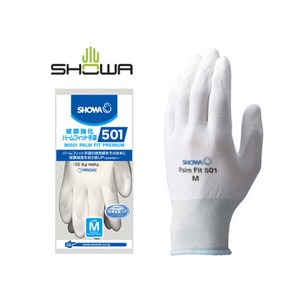 作業用手袋 ショーワグローブ B0501 被膜強化パームフィット手袋501 M・ホワイト