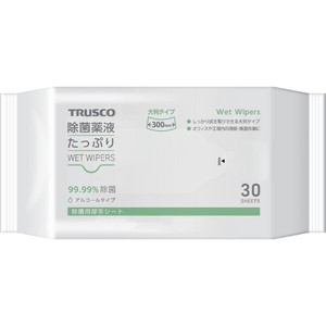 除菌剤 トラスコ中山 TRUSCO 除菌薬液たっぷりウェットワイパー大判 30枚