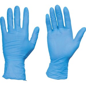 ニトリル手袋 トラスコ中山 TRUSCO 使い捨てニトリル手袋TGワーク 0.10 粉無青S 100枚