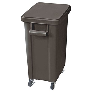 リス ゴミ箱 厨房用キャスターペール(蓋付)45L･排水栓付 ダークグレー