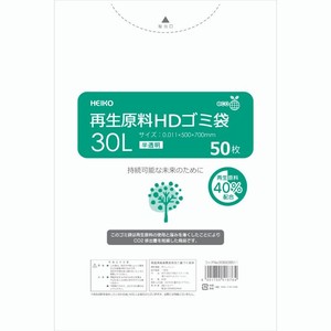 HEIKO(シモジマ) ゴミ袋 再生原料HDゴミ袋 30L 半透明
