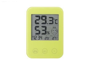 YAZAWA(ヤザワコーポレーション) 熱中症・インフルエンザ警報付きデジタル温湿度計　グリーン・DO02GR