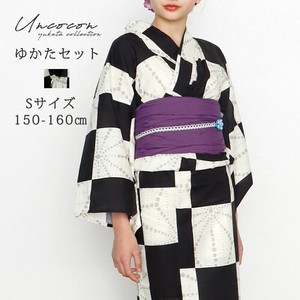 Kimono/Yukata Size S black Ichimatsu Set of 2