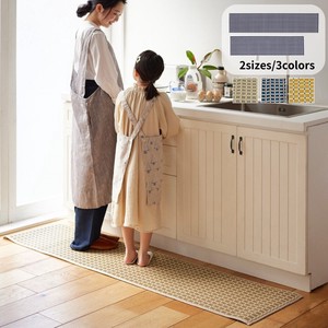 【新入荷／2024年春夏】洗えるキッチンマット【日本製】（2サイズ・3色）／PP素材 畳風