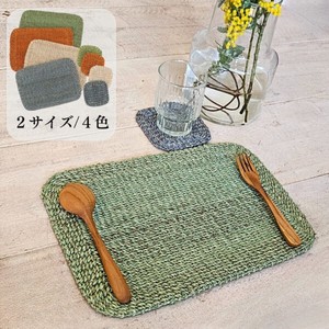 【新入荷】プレイスマット（2サイズ・各4色）／手編み アバカ（マニラ麻） ランチマット コースター