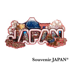 【木製ホイルマグネット】柴犬JAPAN　茶  エポキシ樹脂コーティング【お土産・インバウンド向け商品】