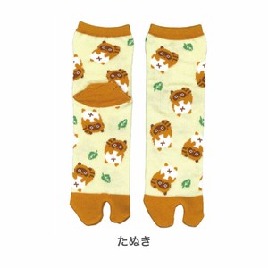 【日本製】和柄 足袋靴下 Tabi socks タビ ソックス【たぬき】