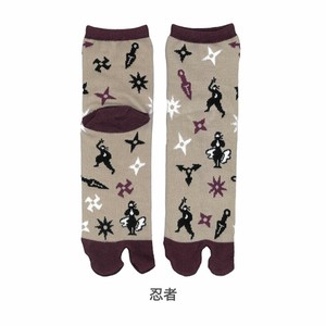 【日本製】和柄 足袋靴下 Tabi socks タビ ソックス【忍者】