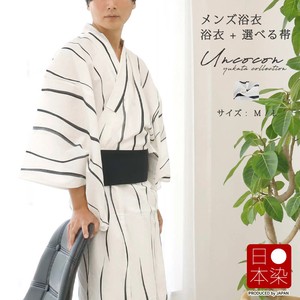 Kimono/Yukata Set Cotton Linen Men's 2-pcs