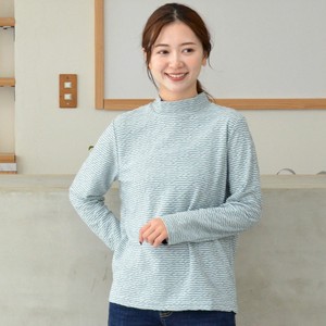 T-shirt High-Neck Shirring Border Cut-and-sew Made in Japan