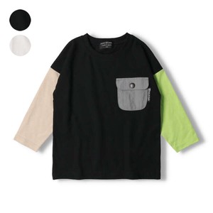 Kids' 3/4 Sleeve T-shirt Color Palette Gift Bicolor Pocket Made in Japan