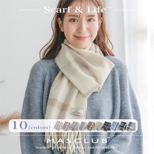 Thin Scarf Scarf Check Ladies' Stole 10-colors Autumn/Winter