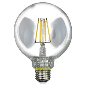 LEDフィラメント電球 ボール形 G形 クリア E26口金 2700K 調光対応 白熱電球40W相当 TZG95E26C-4-100/27