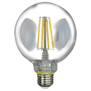 LEDフィラメント電球 ボール形 G形 クリア E26口金 2700K 調光対応 白熱電球60W相当 TZG95E26C-6-100/27