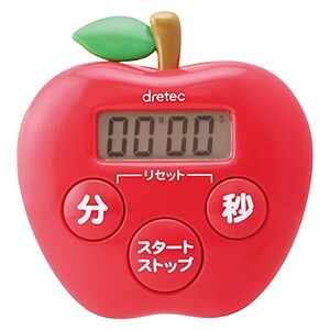 りんごタイマー 抗菌タイプ 最大セット時間99分59秒 レッド T-534RD