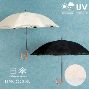 日傘　UVカット　紫外線遮蔽率99．9％以上　1級遮光　レース　花柄　晴雨兼用　長傘　レディース　ショート