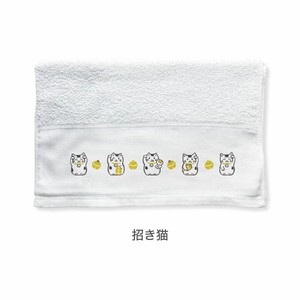 Hand Towel Gauze Towel Beckoning Cat Pudding Senshu Towel Made in Japan