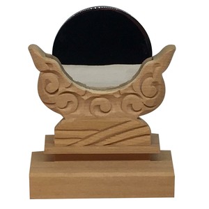 神棚の里 木曽桧神鏡 1.5寸 神具 神棚 日本製 職人彫り