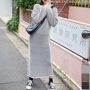 Casual Dress Stripe Puff Sleeve Knit Dress 【2023NEWPRODUCT♪】