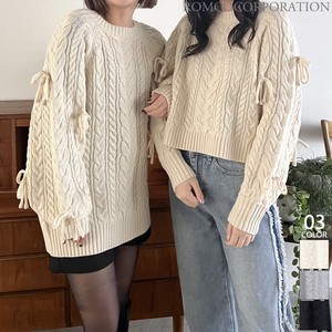 Sweater/Knitwear Sleeve Ribbon Knit Tops 【2023NEWPRODUCT♪】