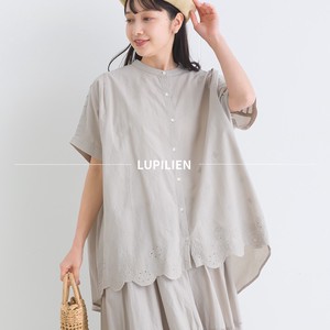 Button Shirt/Blouse Pintucked Blouse Back Natulan Listed